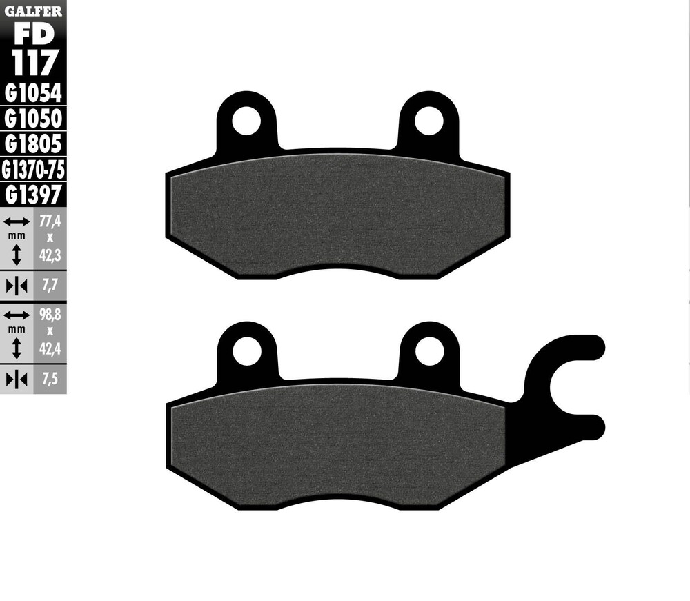 Main image of Galfer Brake Pads Semi Metallic Front Left YFZ450/YFM700R