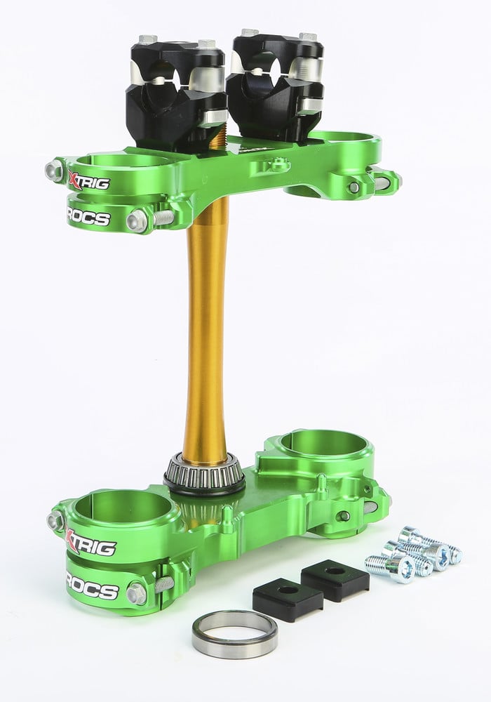 Main image of XTRIG Rocs Triple Clamp Set 23mm (Green) KX450 19-22