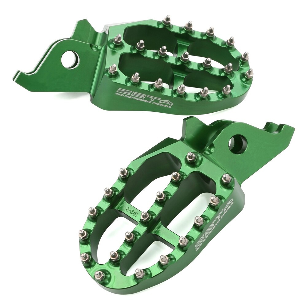 Main image of Zeta Aluminum Footpegs (Green) Kawasaki KX