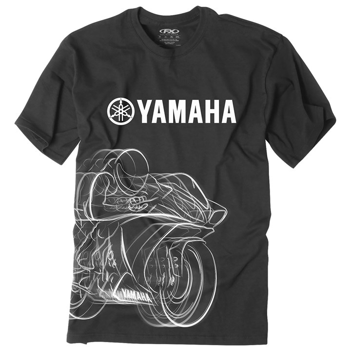 AOMC.mx: 2022 Factory Effex Yamaha R1 Crew T-Shirt (Black/White)