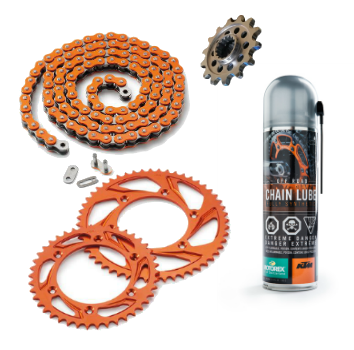 KTM 450 SXF 06-17 TOP QUALITY DID X-RING CHAIN AND RK SPROCKET KIT ALLOY ORANGE