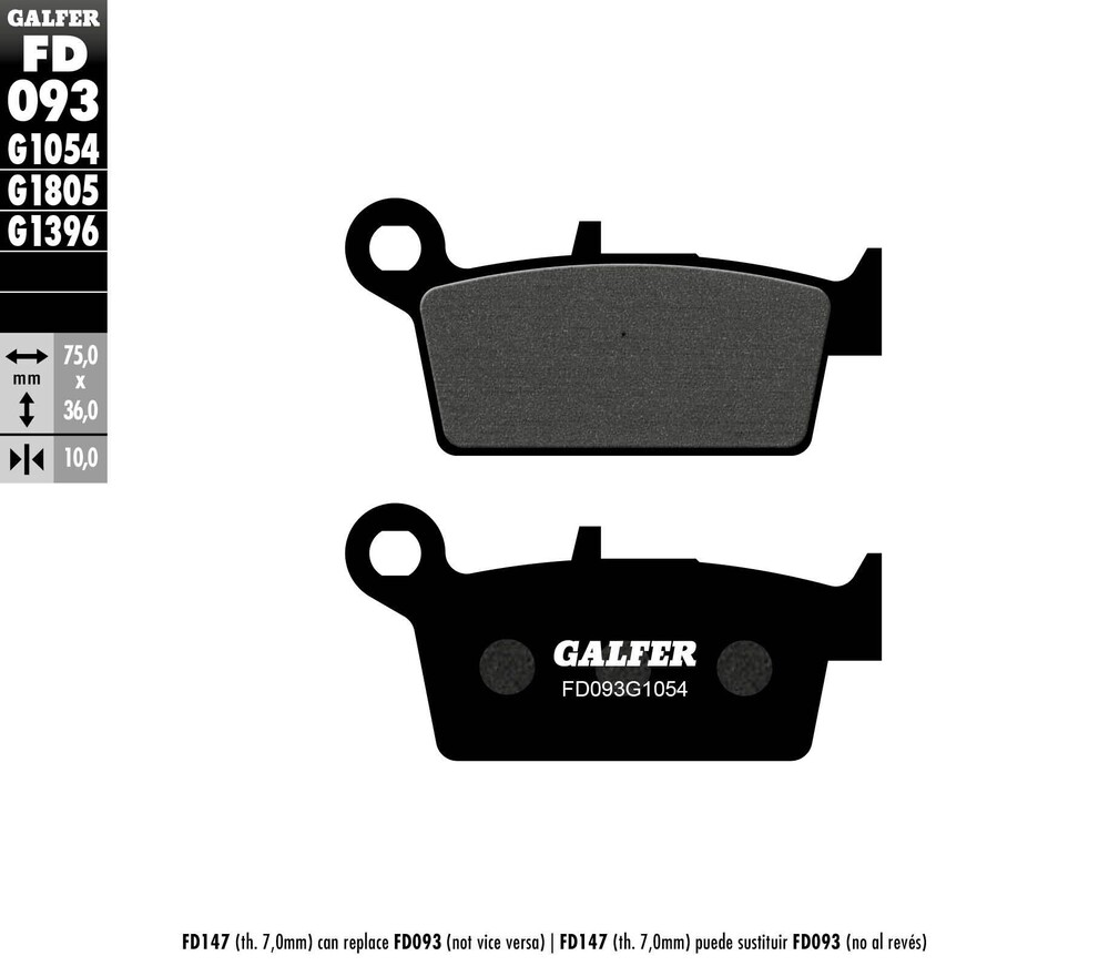 Main image of Galfer Rear Brake Pads Semi Metallic Honda XR650L