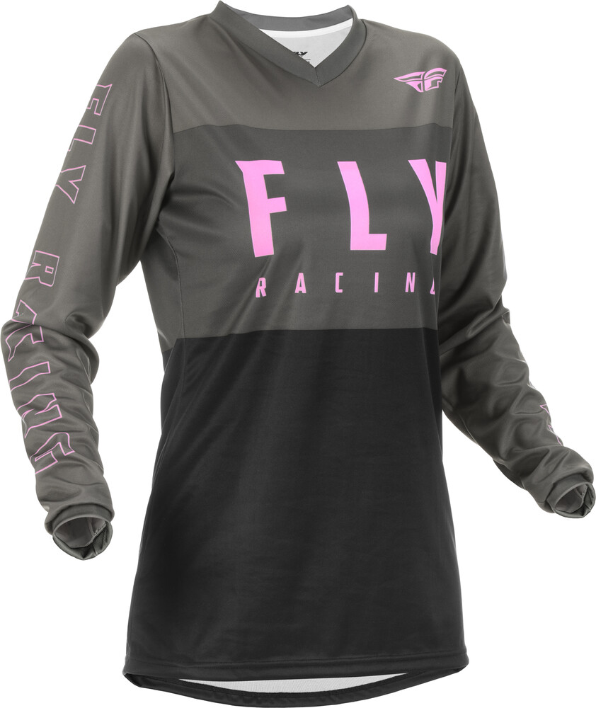 2022 Fly Racing Women's F-16 Jersey (Grey/Black/Pink): AOMC.mx