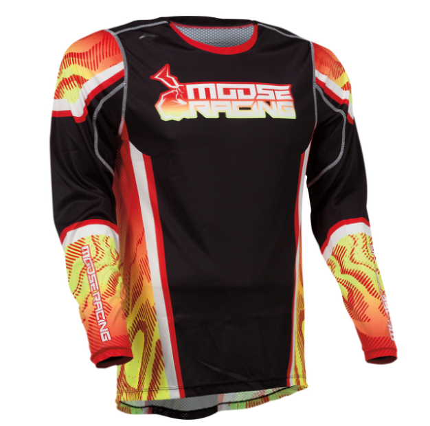 2023 Moose Racing Agroid Jersey (Black/Red/Orange): AOMC.mx