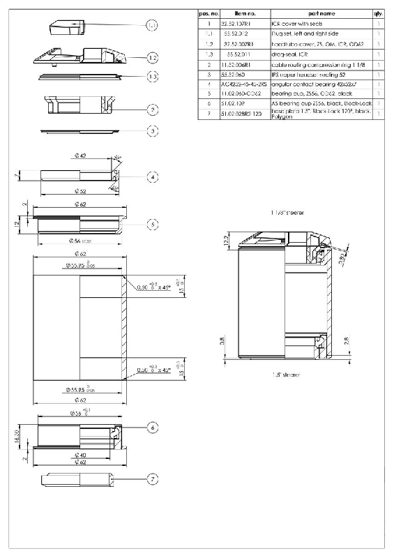 Husqvarna E-MTB Light Cross LC6 Headset AZA-642 ZS56/28.6: AOMC.mx