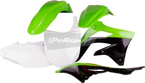 Main image of Polisport Plastic Kit (Green/Black) Kawasaki KX450F 2012