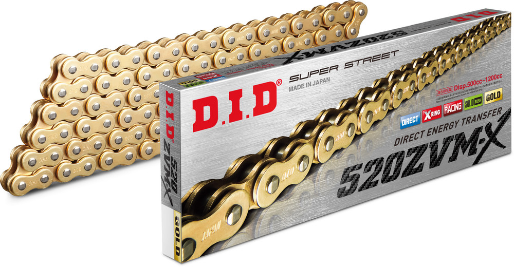 Main image of DID Super Street 520ZVMX-120 X-Ring Chain (Gold)