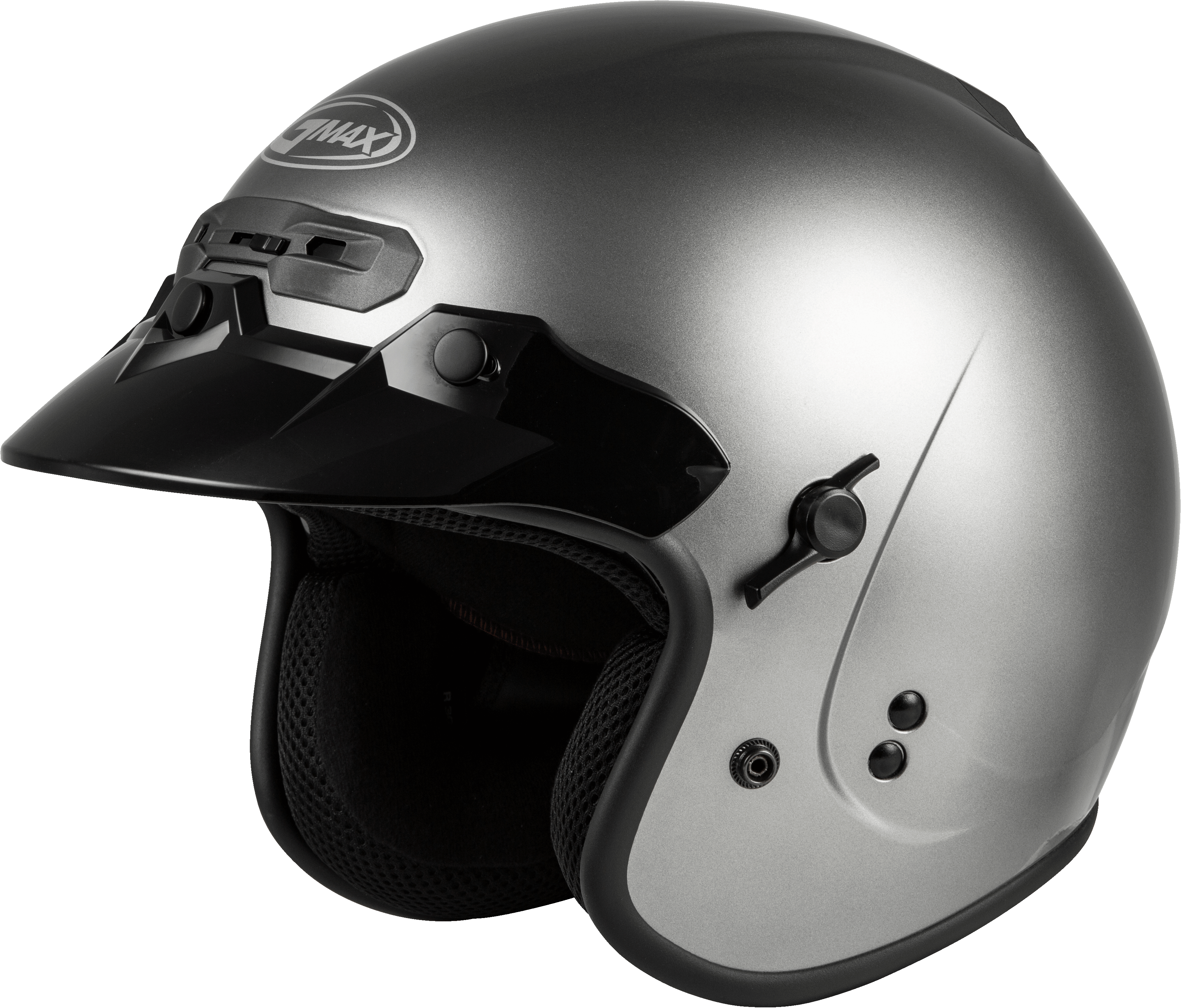 Main image of GMAX GM-32 Open Face Helmet in Titanium Medium with Sun Shield and Ventilation System
