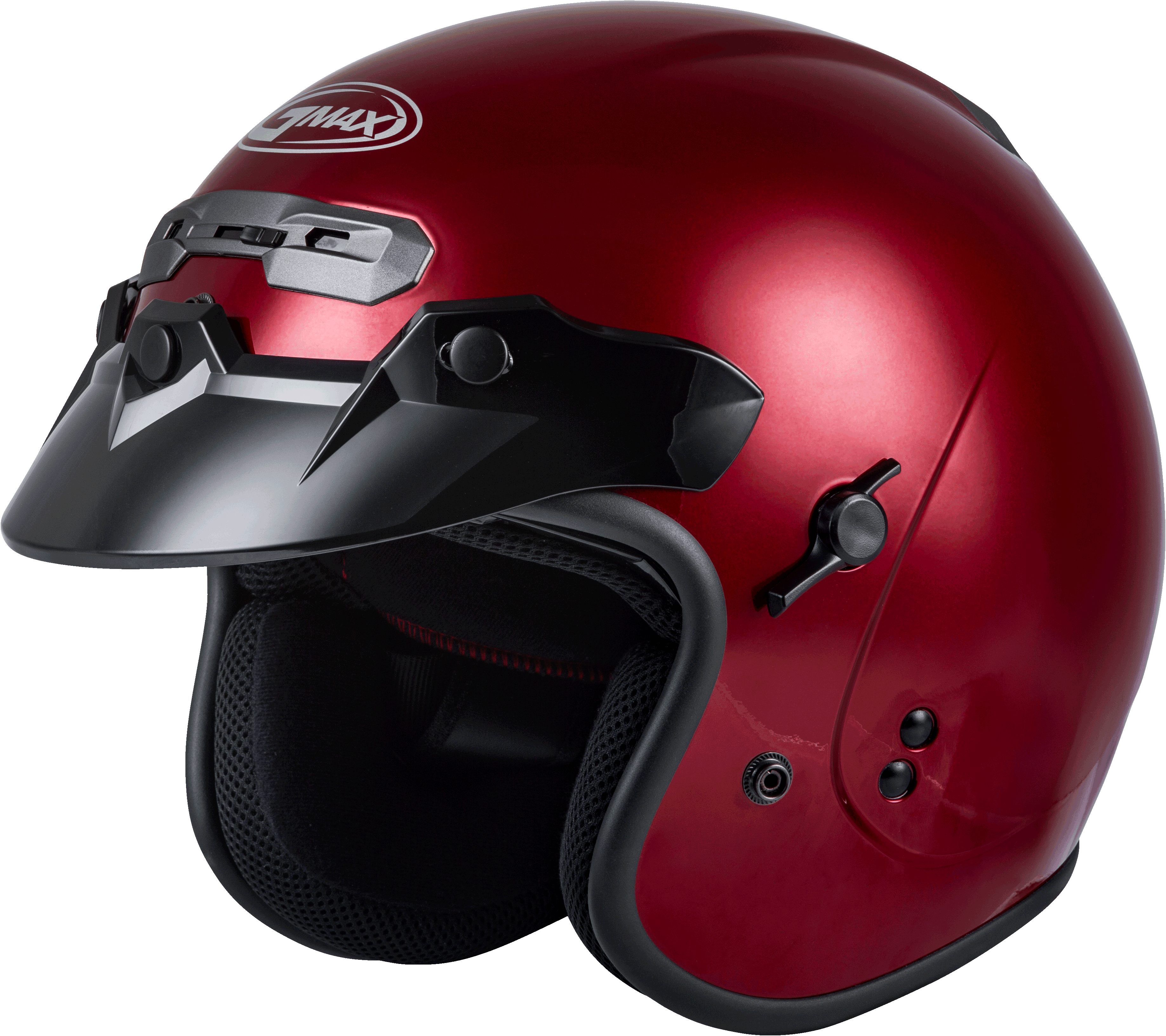 Main image of GMAX GM-32 Open Face Helmet in Candy Red, XL * Modern Design with Sun Visor and Ventilation