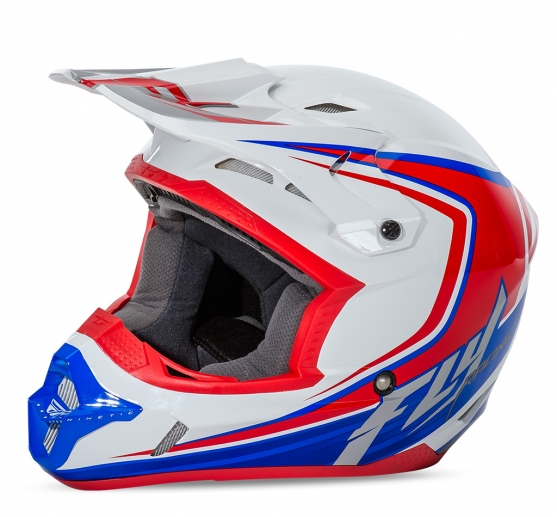 Fly Kinetic Fullspeed Helmet Red   White   Blue: Aomc.mx