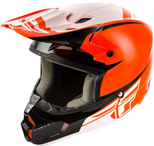 Fly Racing Kinetic Fullspeed Helm matt-orange-schwarz-weiß 