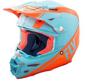 Main image of FLY Racing F2 Carbon Rewire Helmet (Matte Light Blue/Orange)