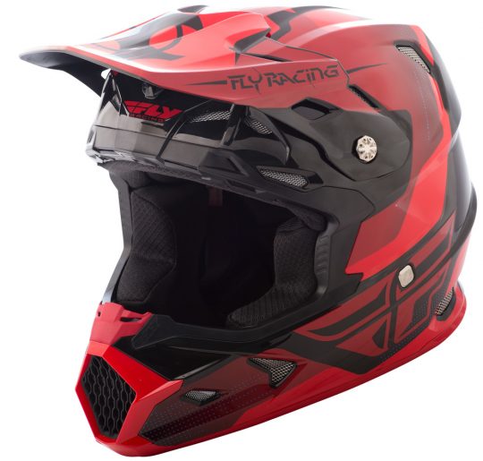 red and black dirt bike helmet