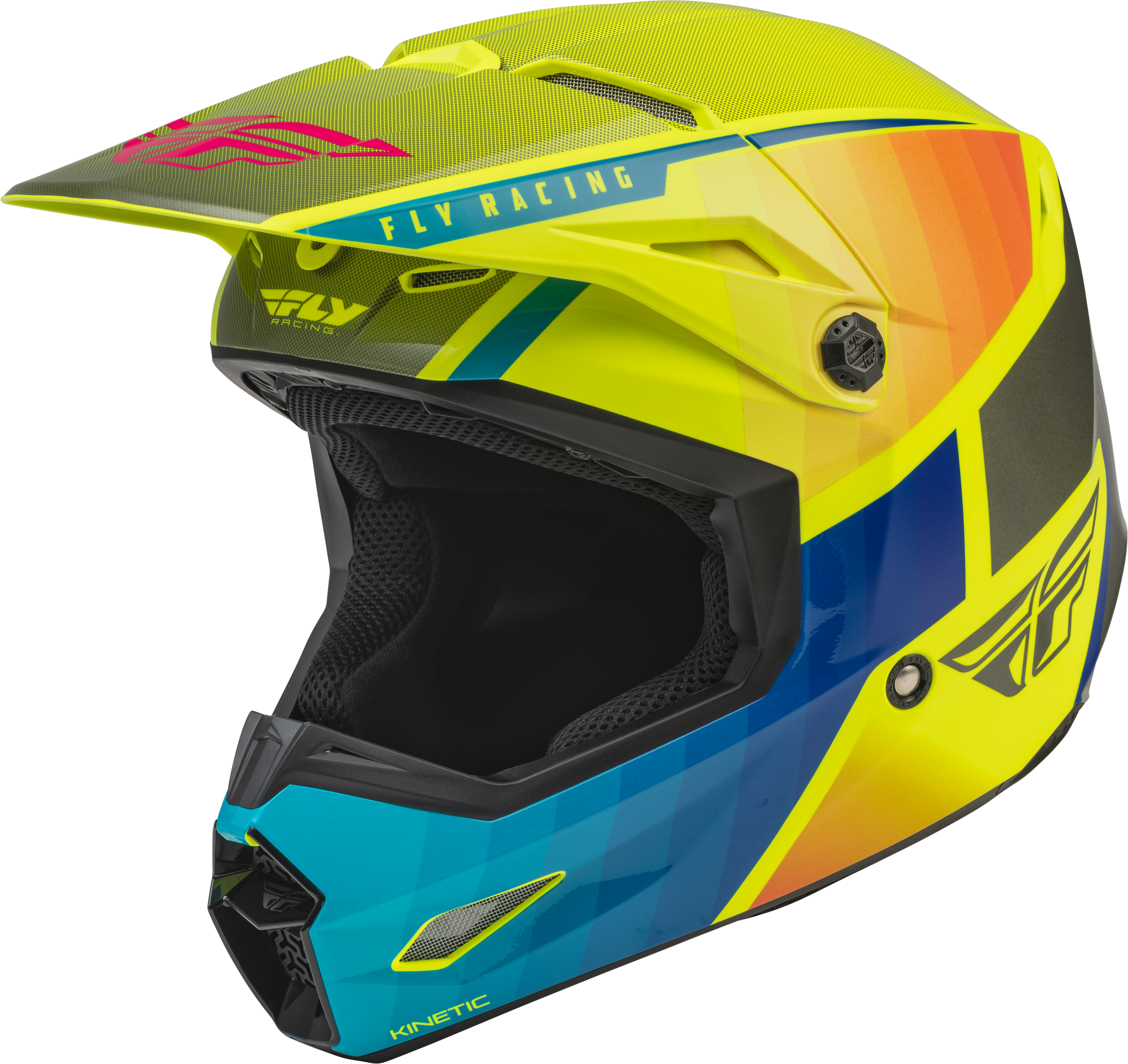 Main image of Fly Racing Youth Kinetic Drift Helmet (Blue/Hi-Vis/Charcoal)