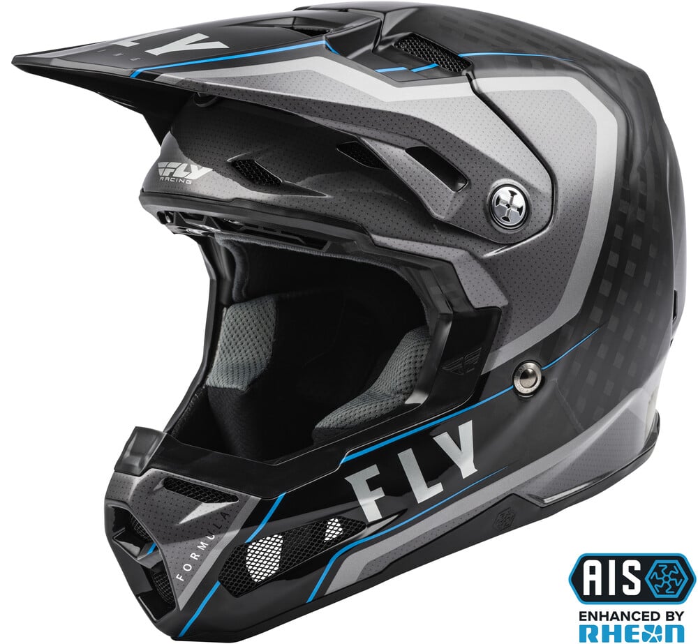 Main image of Fly Racing Youth Formula Carbon Axon Helmet (Black/Grey/Blue)