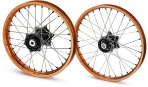 Main image of KTM Factory Wheel Set (Orange/Black) 21" - 19"