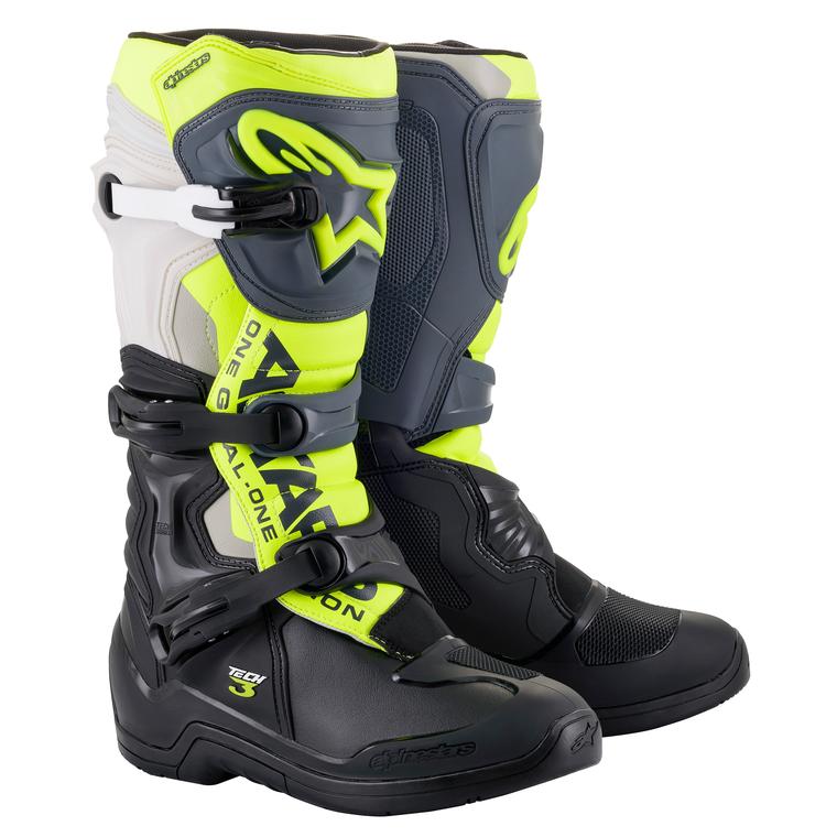 2022 Alpinestars Tech 3 Boots (Black/Grey/Yellow): AOMC.mx