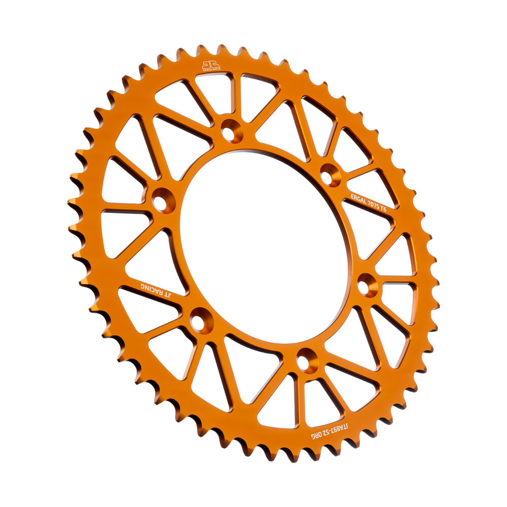 Main image of JT Aluminum Racelite Rear Sprocket KTM 52T-520 98-21 (Orange)