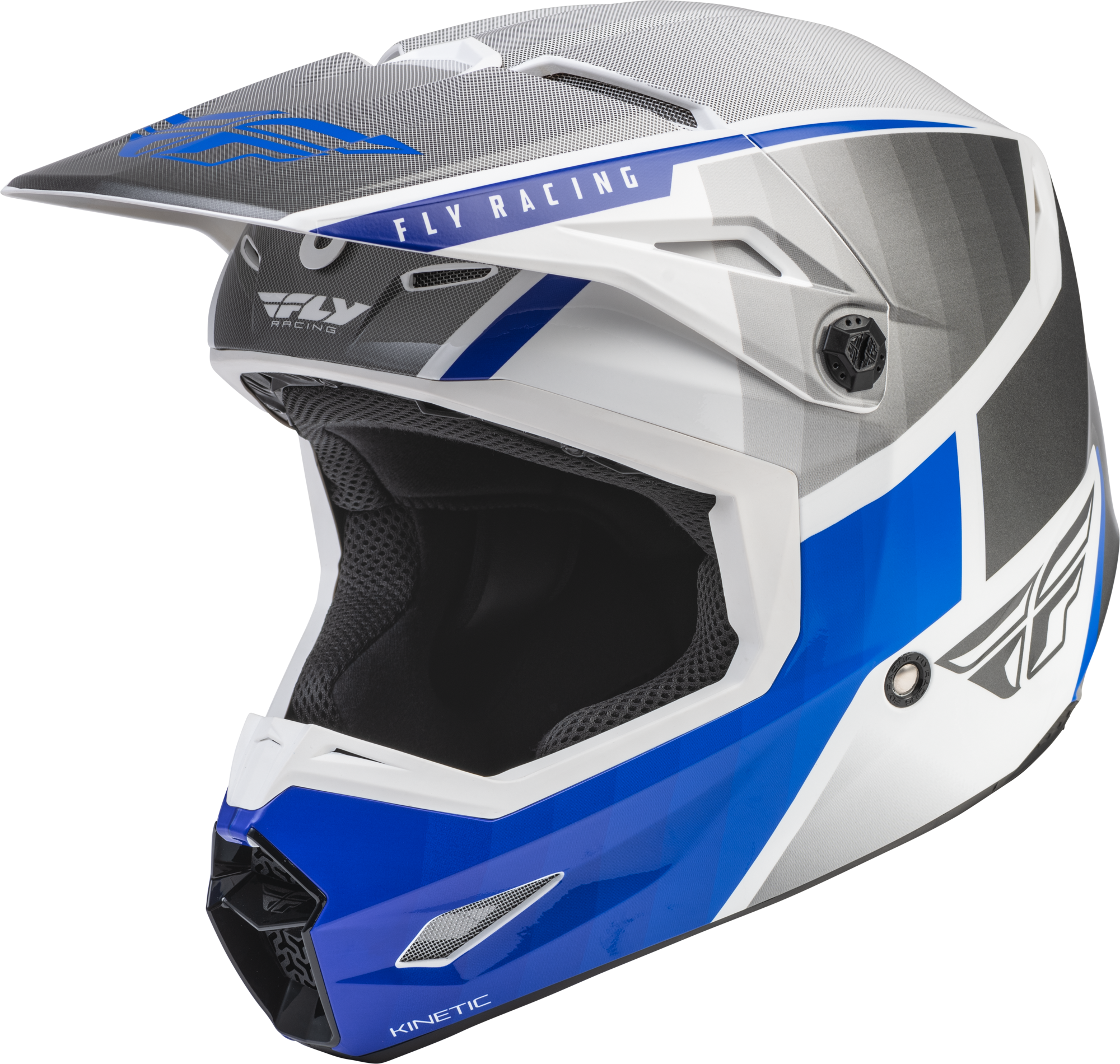 Main image of Fly Racing Youth Kinetic Drift Helmet (Blue/Charcoal/White)