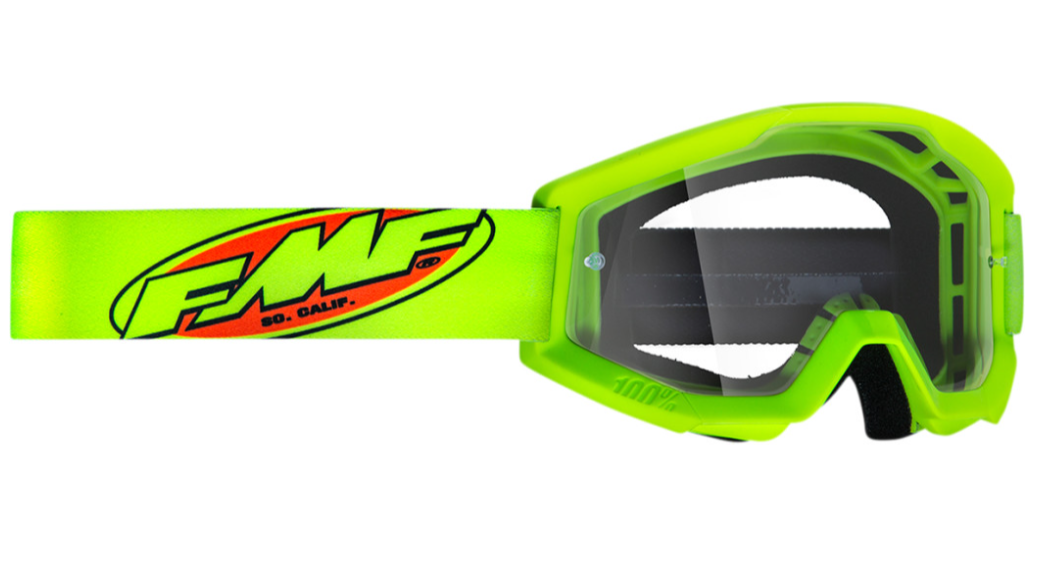 Main image of 2022 FMF Youth Powercore Core Goggles Yellow (Clear)