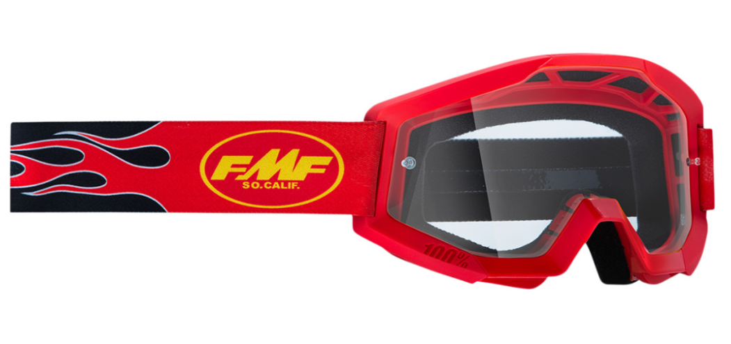 Main image of 2022 FMF Powercore Flame Goggles Red (Clear)