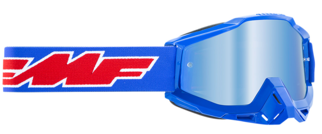 Main image of 2022 FMF Powerbomb Rocket Goggles Blue (Blue Mirrored Lens)