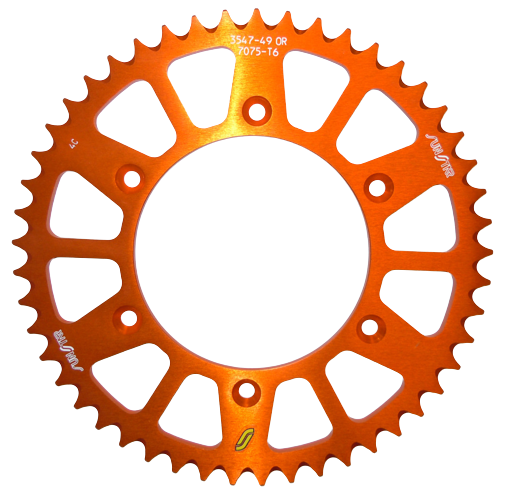 Main image of Sunstar Orange/Black Aluminum Rear Sprocket KTM/HQV 48T-520 90-22