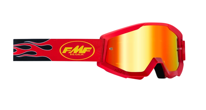 Main image of 2022 FMF Youth Powercore Flame Goggles Red (Red Mirror)