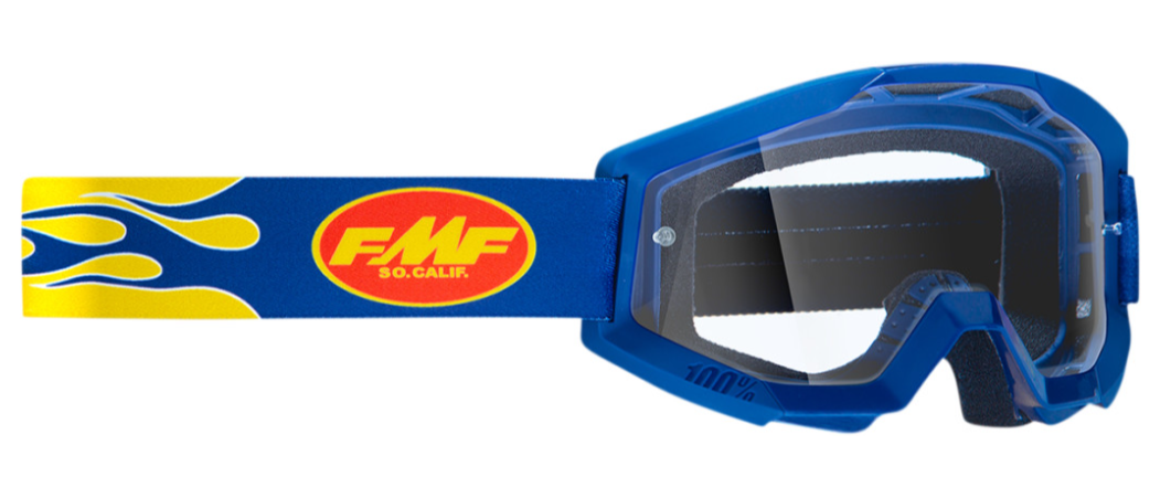 Main image of 2022 FMF Powercore Flame Goggles Navy (Clear)