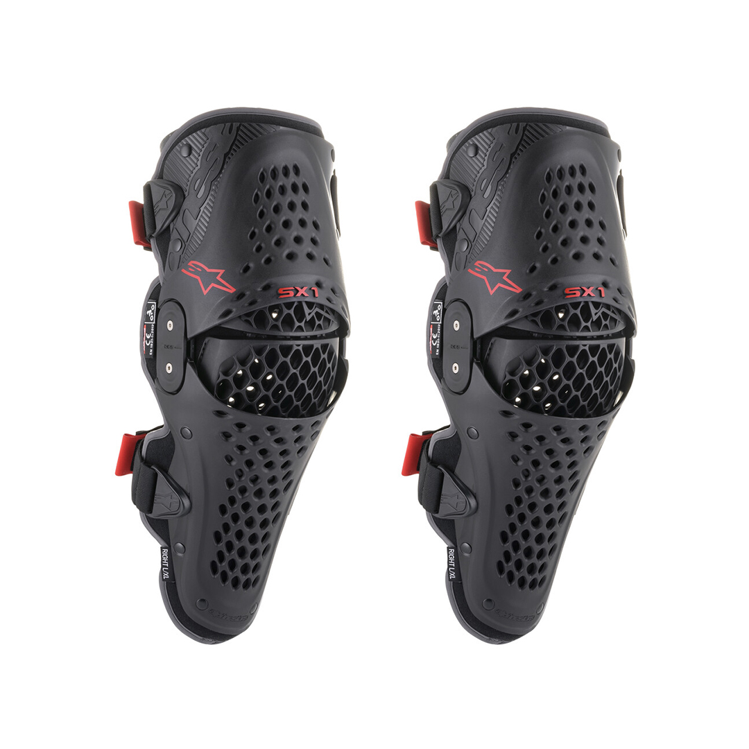 Main image of Alpinestars SX-1 V2 Knee Guards (Black/Red)