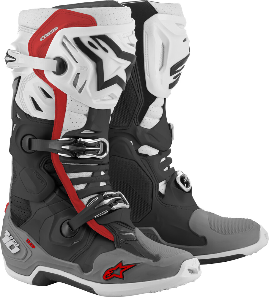 Main image of Alpinestars Tech 10 Supervented Boots (Black/White/Grey/Red)