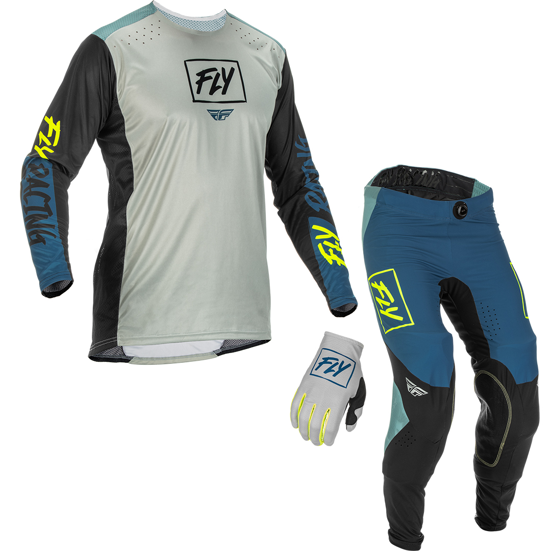 Main image of Fly Racing Lite Gear Set (Grey/Teal/Yellow)