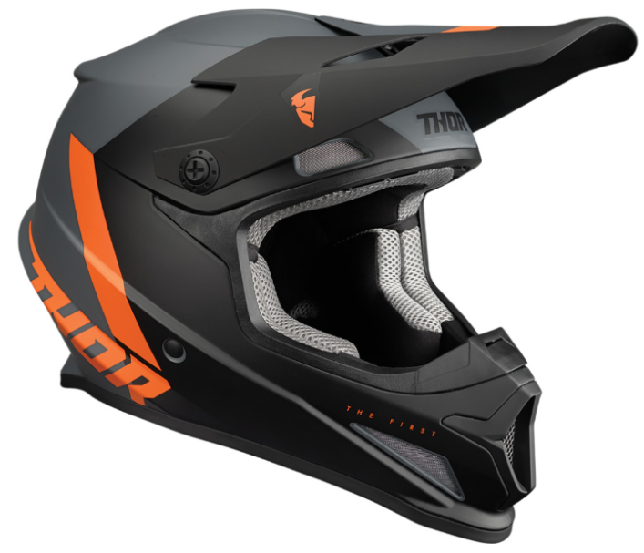 Main image of 2022 Thor Youth Sector Chev MIPS Helmet (Gray/Orange)