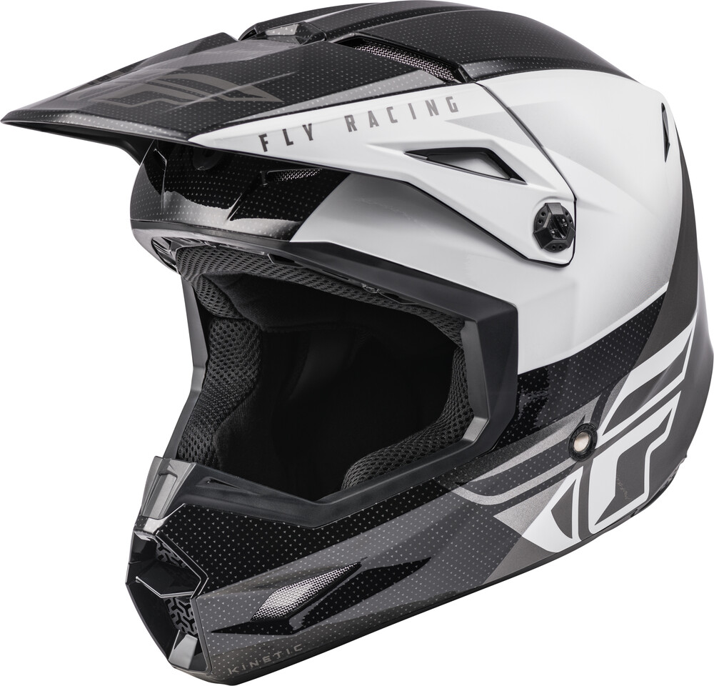 Main image of Fly Racing Kinetic Straight Edge Helmet Matte (Black/White)