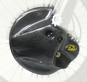 Main image of P3 Carbon Fiber Front Brake Disc Guard Husaberg 125-570 04-14