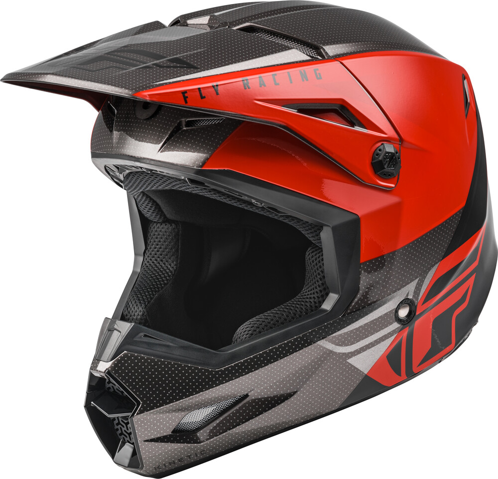 Main image of 2021 Fly Racing Kinetic Straight Edge Helmet (Red/Black/Grey)