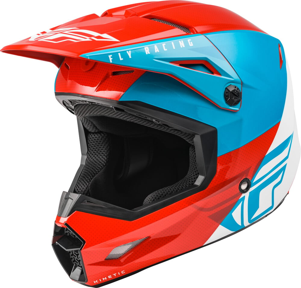 Main image of Fly Racing Kinetic Straight Edge Helmet (Red/White/Blue)