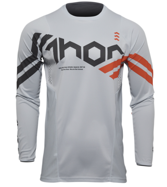 Main image of 2022 Thor Youth Pulse Cube Jersey (Grey/Red-Orange)