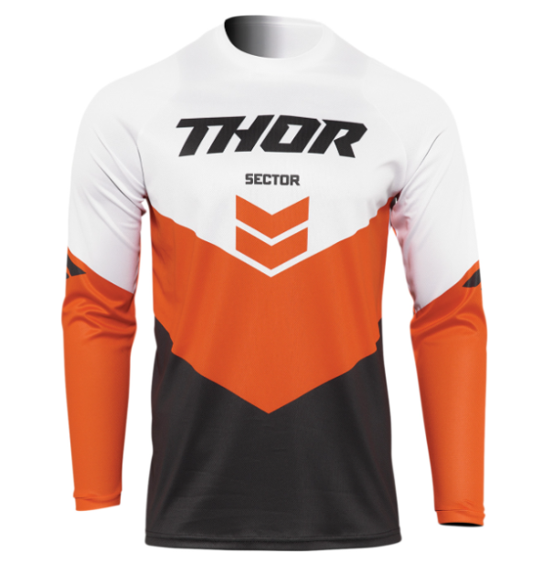 Main image of 2022 Thor Youth Sector Chevron Jersey (Grey/Red-Orange)