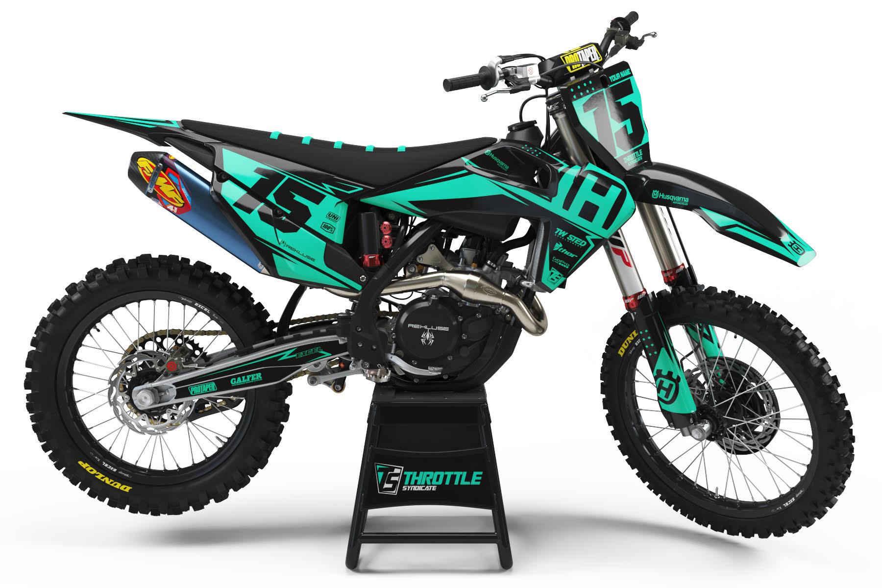 AOMC.mx Throttle Syndicate Husqvarna Frontline Graphics Kit (Teal)