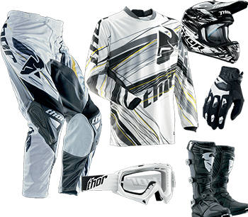 Main image of 2014 Thor Phase Vented Riding Gear Set Black & White