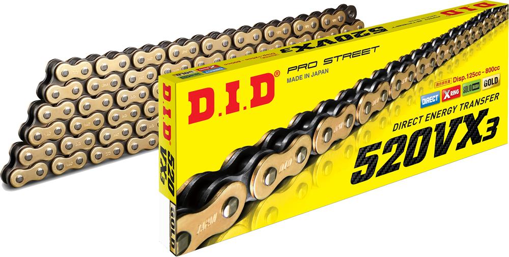 Main image of DID 520VX3 X-Ring Chain 120L (Gold)