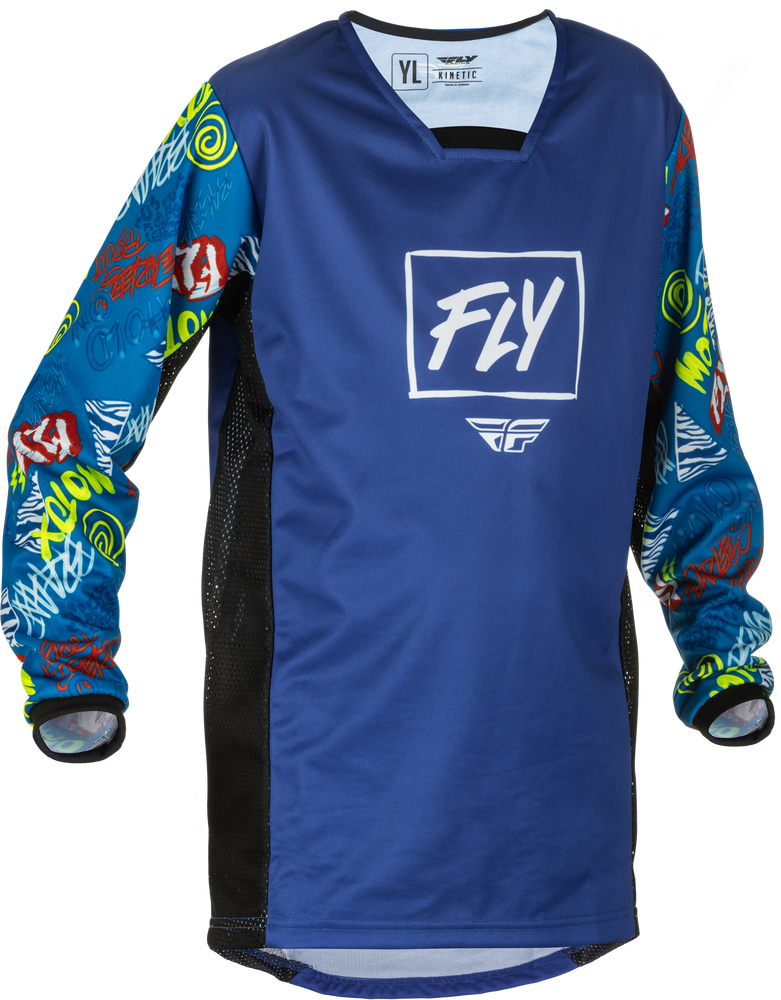 Main image of Fly Racing Youth Kinetic Rebel Jersey (Blue/White)