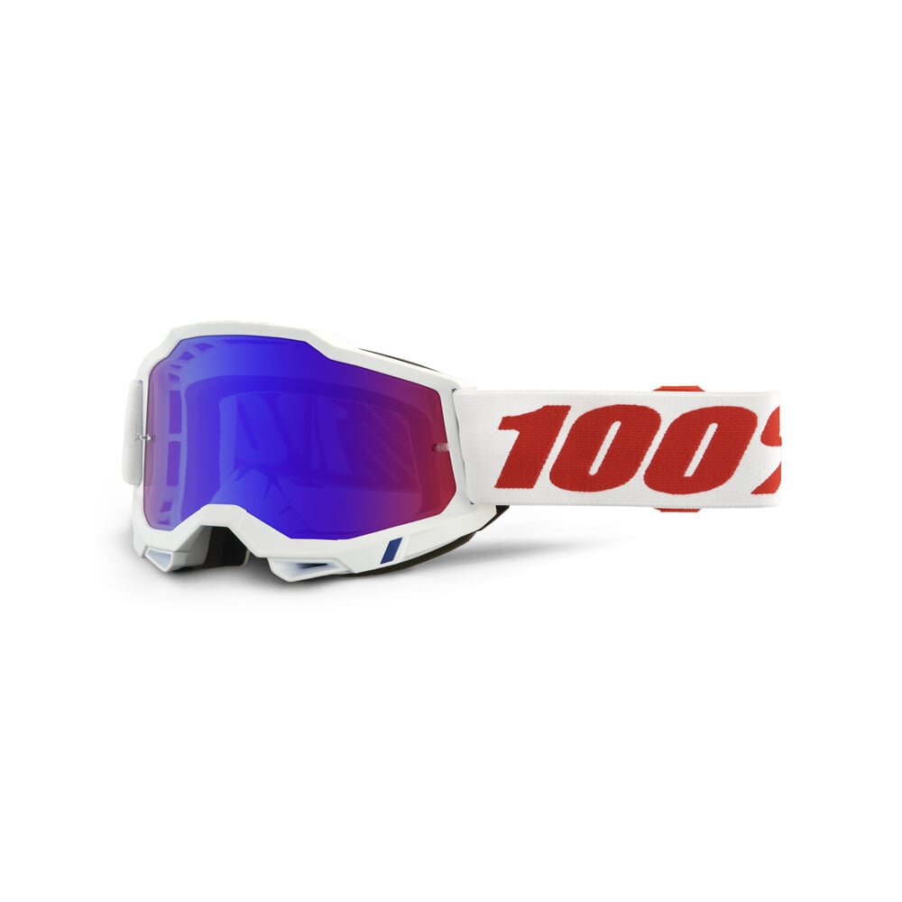 Main image of 100% Accuri 2 Pure Goggle Blue/Red Mirror Lens (White)