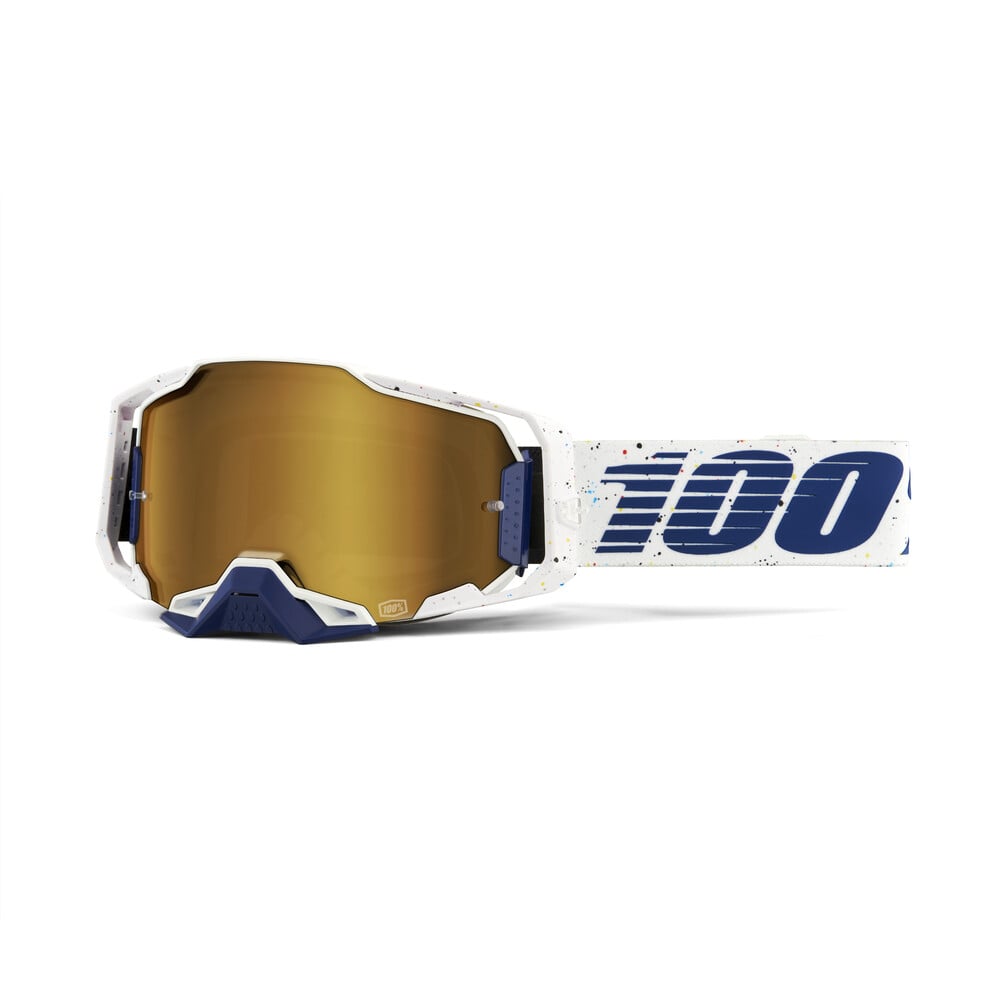 Main image of 100% Armega Solis Goggle Gold Mirror Lens (White/Blue)