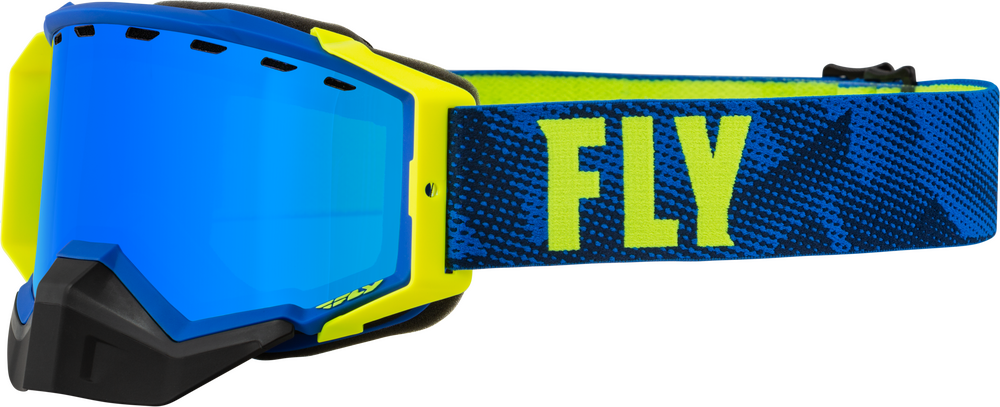 Main image of Fly Racing Zone Snow Goggle with Mirror Smoke Lens (Blue/Yellow)