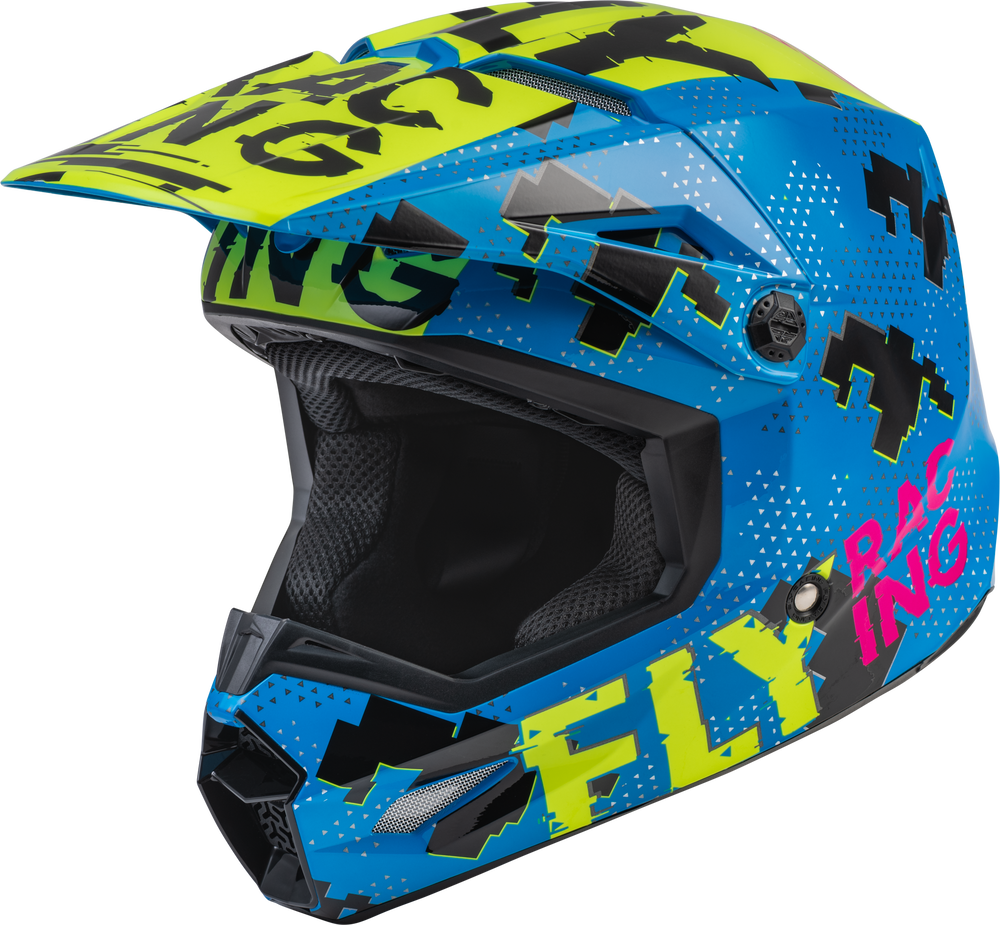 Main image of Fly Racing Youth kinetic Scan Helmet (blue/hi-vis/pink)