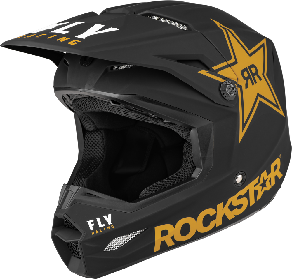 Main image of Fly Racing Kinetic Rockstar Helmet Matte (black/gold)