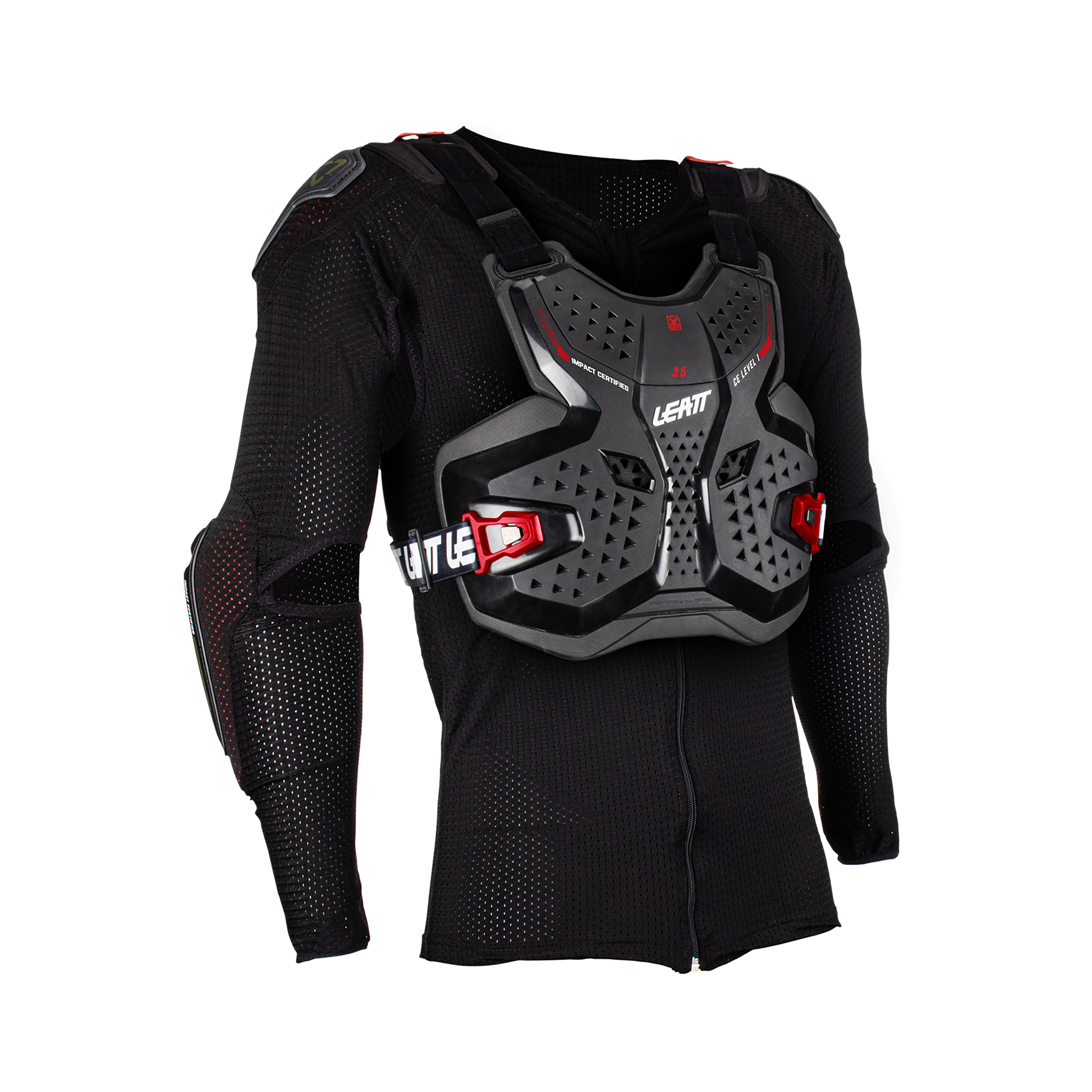 Main image of 2023 Leatt Junior Chest Protector Long Sleeve 3.5 (Black/Red)