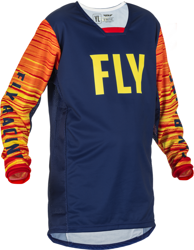 Main image of Fly Racing Youth Kinetic Wave Jersey (Navy/Red)